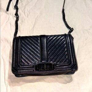 Rebecca Minkoff Black Chevron Quilted Crossbody